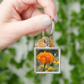 Porte-clés Marigold Orange Fleur Nature Jardin photographique (main)