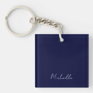 Porte-clés Marine Bleu Couleur Plaque Moderne Nom Propre Call