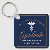 Porte-clés Marine Blue Gold Médicale School Graduation Keepsa (Recto)