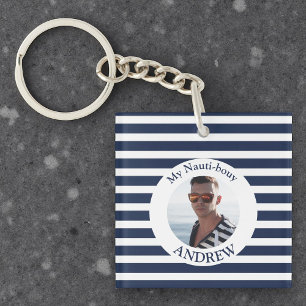 Porte-clés Marine Blue Nautical Boyfriend photo Porte - clé