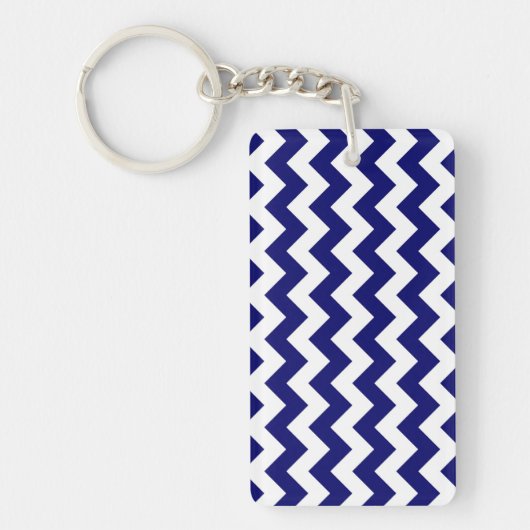 Porte-clés Marine et White Zigzag (Devant)