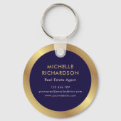 Porte-clés Marine & Gold Logo Immobilier Affaires (Verso)