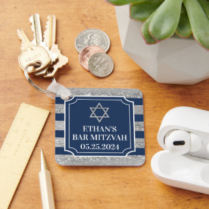 Porte-clés Marine, Gris Barre triée Mitzvah