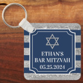 Porte-clés Marine, Gris Barre triée Mitzvah (Recto)