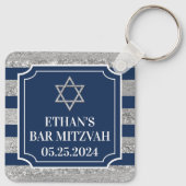 Porte-clés Marine, Gris Barre triée Mitzvah (Dos)