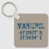 Porte-clés Marioupol Ukraine Latitude & Longitude Distressed (Recto)