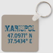 Porte-clés Marioupol Ukraine Latitude & Longitude Distressed (Dos)