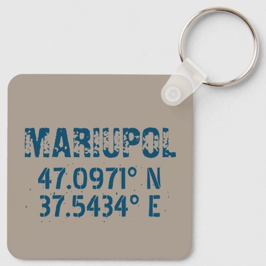 Porte-clés Marioupol Ukraine Latitude & Longitude Distressed (Dos)