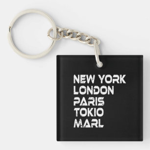 Porte-clés Marl New York Londres Tokyo Paris