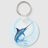 Porte-clés Marlin Bleu Jaillissant de l'Océan (Recto)