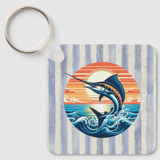 Porte-clés Marlin coucher de soleil côtier/nautique/plage per (Recto)
