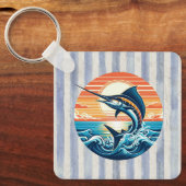 Porte-clés Marlin coucher de soleil côtier/nautique/plage per (Recto)