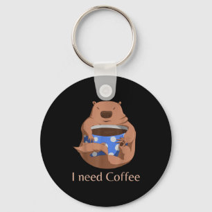 Porte-clés Marmot Tee J'ai Besoin de Café - Drôle de T-Shirt 