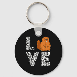 Porte-clés Marmotte Amour Rongeur Animal Ground Hog Marmotte 