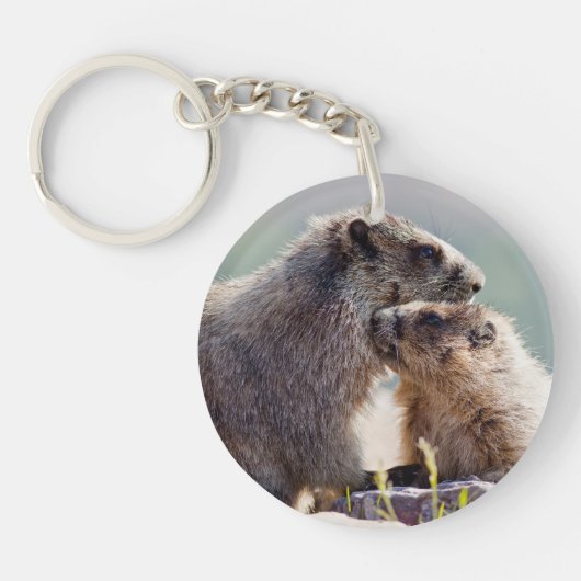 Porte-clés Marmotte mère avec bébé (Devant)