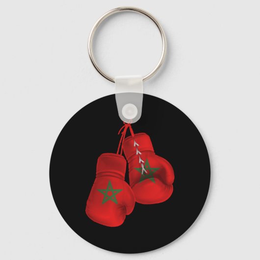 Porte-clés Maroc Gants de boxe Drapeau Fierté Marocaine Boxe (Recto)