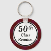 Porte-clés Maroon Bourgogne Blanc Noir, Classe Reunion Faveur (Verso)