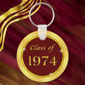 Porte-clés Maroon Burgundy Gold, Custom Class of 1974 Favors