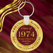 Porte-clés Maroon Burgundy Gold, Custom Class of 1974 Favors