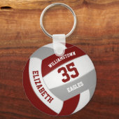 Porte-clés maroon gris filles garçons équipe couleurs volley- (Recto)