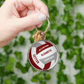 Porte-clés maroon gris filles garçons équipe couleurs volley- (Main)