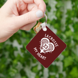 Porte-clés Maroon Lacrosse Mon coeur Porte - clé photo