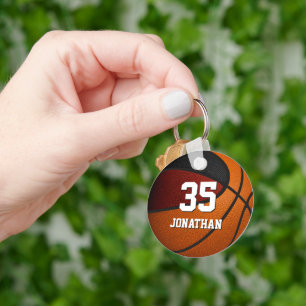 Porte-clés maroon noir basketball équipe couleurs
