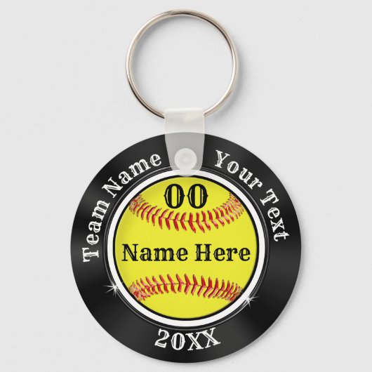 Porte-clés Maroon, noir et gris softball bon marché (Recto)