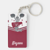 Porte-clés Maroon Silver Stars Personnalisé de premier plan (Dos)