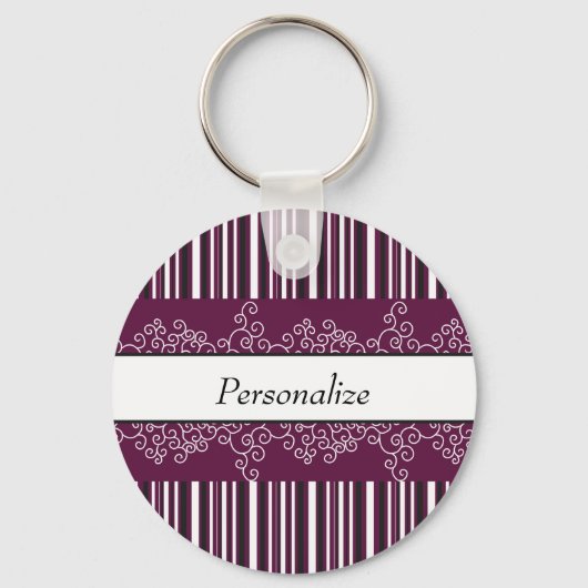 Porte-clés Maroon Stripes et Curies (Recto)