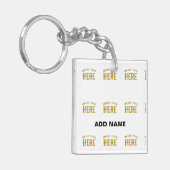 PORTE-CLÉS MARQUE BLANCHE VERIFIEE MODERNE PERSONNALISABLE DE (Devant gauche)