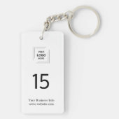 Porte-clés Marque d'hôtellerie | Logo de numéro de chambre Mo (Dos)