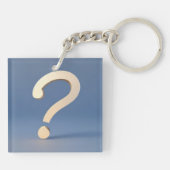 Porte-clés Marque d'interrogation or unique avec un Arrière - (Dos)