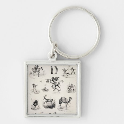 Porte-clés Marquez avec des lettres D d'une amorce (Devant)