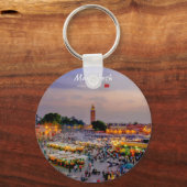 Porte-clés Marrakech, Maroc - Place Jemaa el Fnaa (Recto)