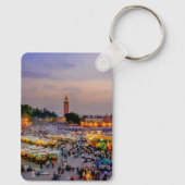 Porte-clés Marrakech, Maroc - Place Jemaa el Fnaa Classique (Verso)