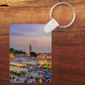 Porte-clés Marrakech, Maroc - Place Jemaa el Fnaa Classique (Verso)