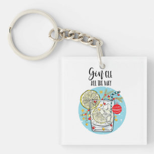 Porte-clés marrant la carte Gin noël jingle tout le long