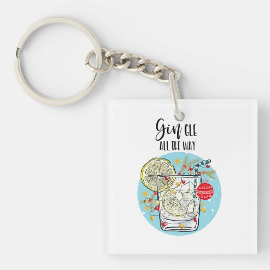 Porte-clés marrant la carte Gin noël jingle tout le long (Devant)
