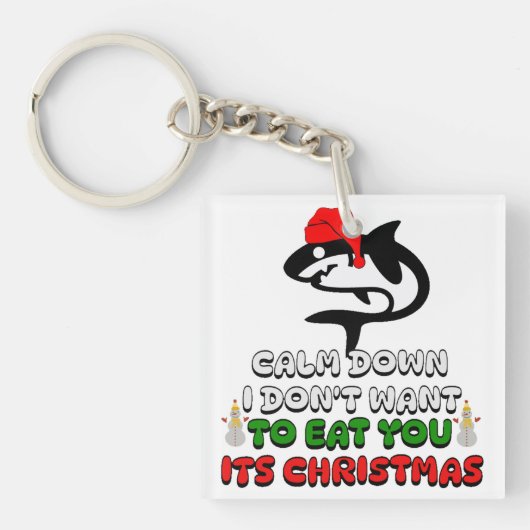 Porte-clés marrant requin de noël mignon (Devant)