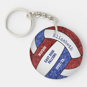 Porte-clés marron bleu équipe personnalisée couleurs volleyba
