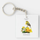 Porte-clés Mars Mois de naissance Fleur vibrante Cadeau d'ann (Devant)