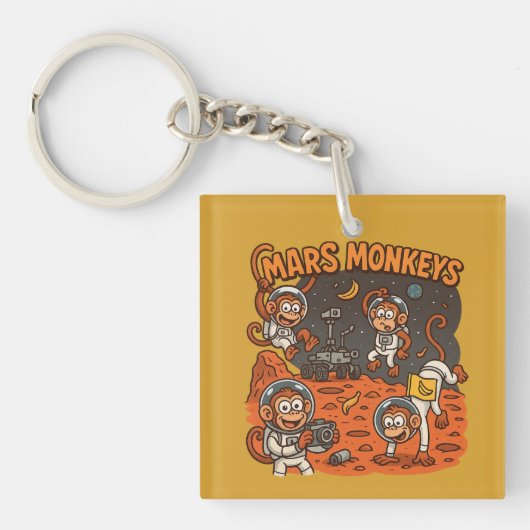 Porte-clés Mars Monkeys drôle animal (Devant)