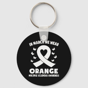 Porte-clés Mars Nous Portons Orange Ms Sensibilisation Ruban 