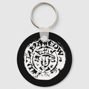 Porte-clés martelé de pièce de monnaie, métal