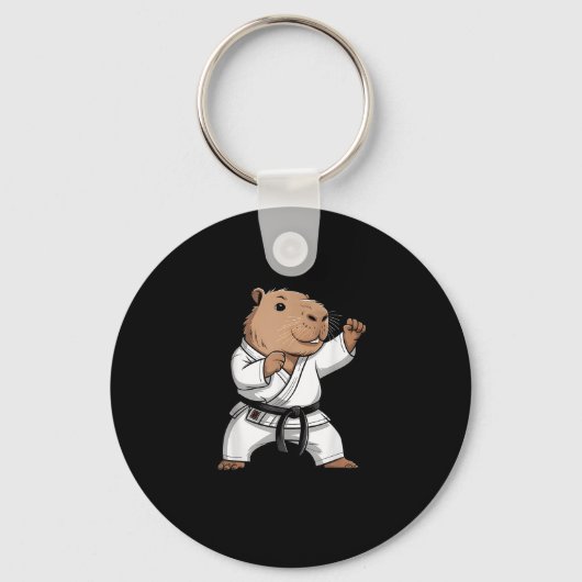Porte-clés Martial Arts Capybara Funny Karate Taekwondo Jiu J (Recto)