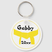 Porte-clés Martial Arts Ceinture Jaune (Recto)