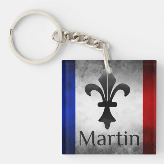 Porte-clés Martin Nom avec drapeau français (Devant)
