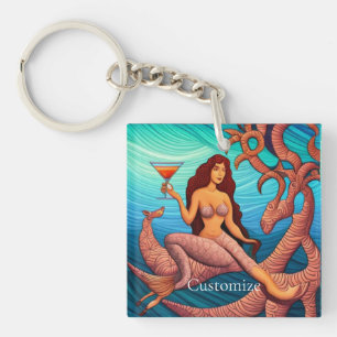 Porte-clés Martini à cheveux longs Mermaid Thunder_Cove