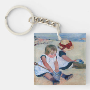 Porte-clés Mary Cassatt Enfants Jouant sur la Plage 1884
